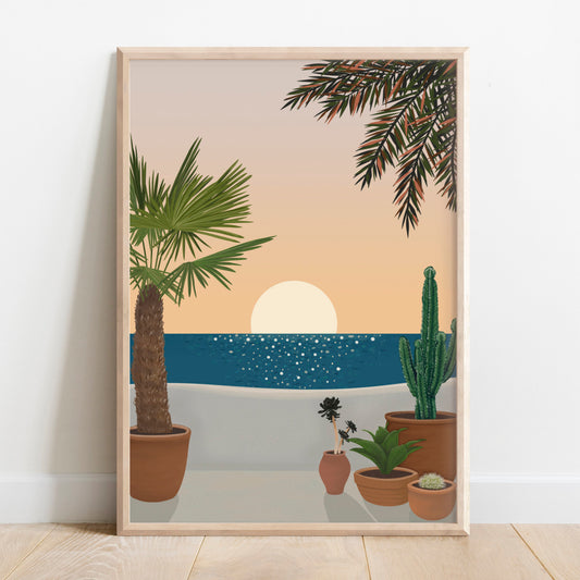 Spain Art Print inspired by Ibiza Sunset