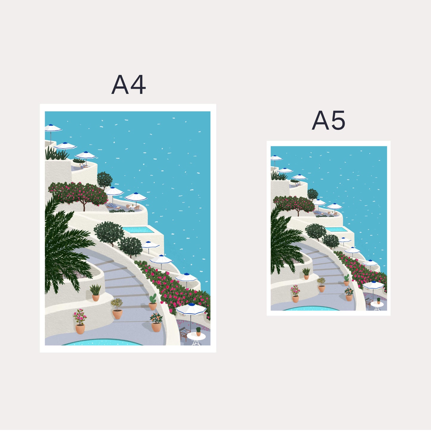 Greece Print inspired by Santorini and Mykonos