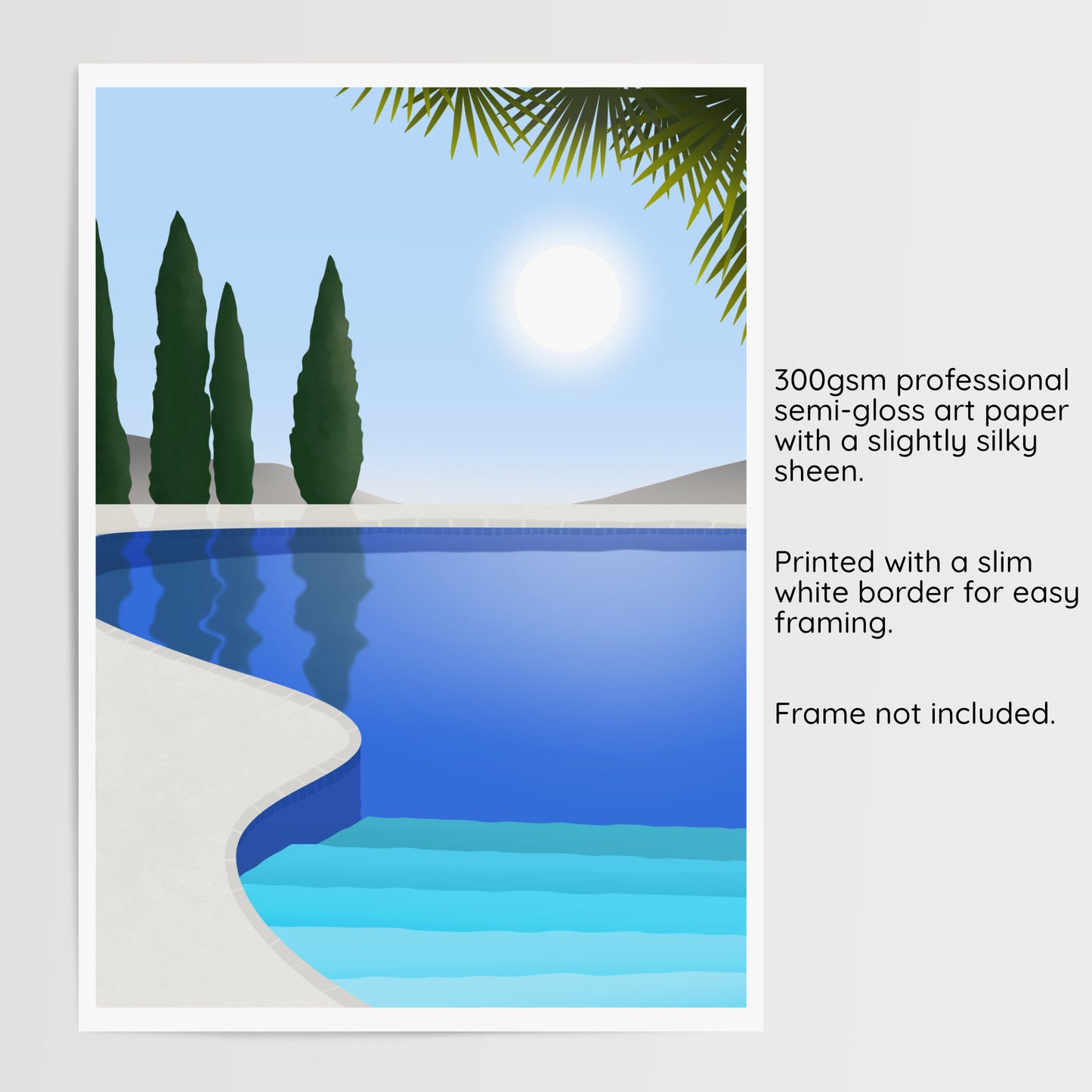 Morning Swim Swimming Pool Art Print