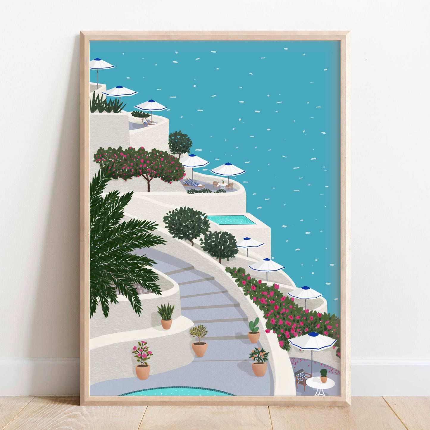 Greece Print inspired by Santorini and Mykonos