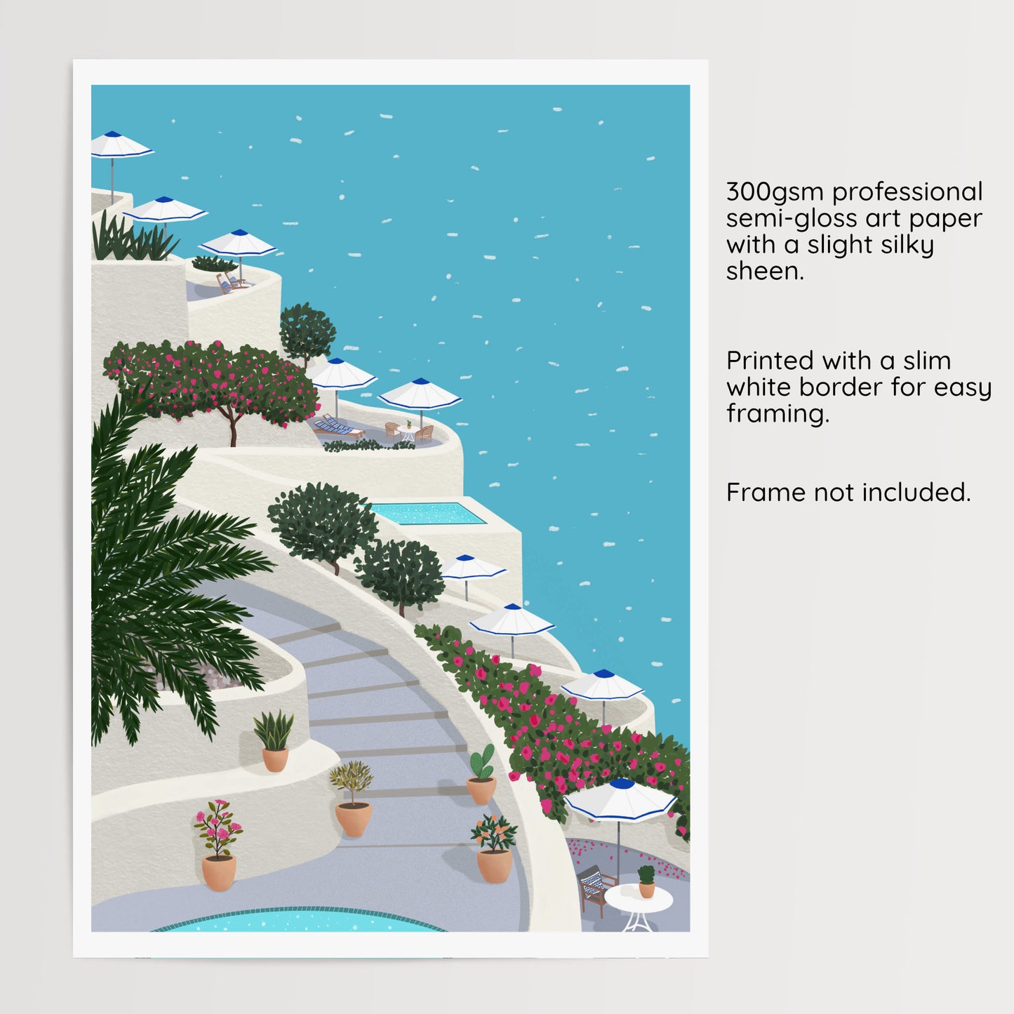 Greece Print inspired by Santorini and Mykonos