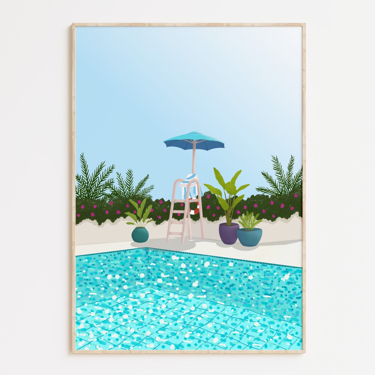 Botanical Swimming Pool Print