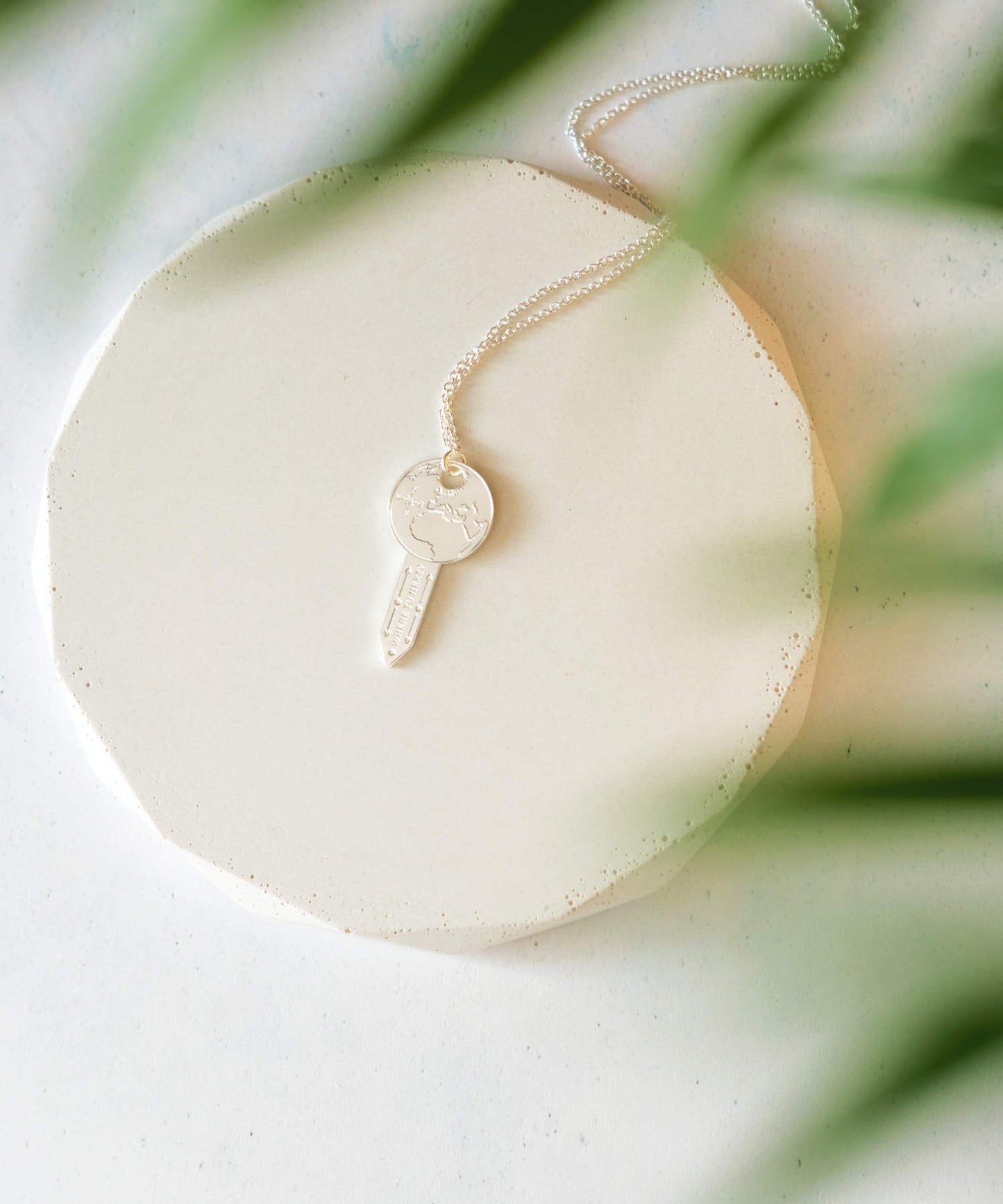 Key to the World Map Necklace Above Cassiopi