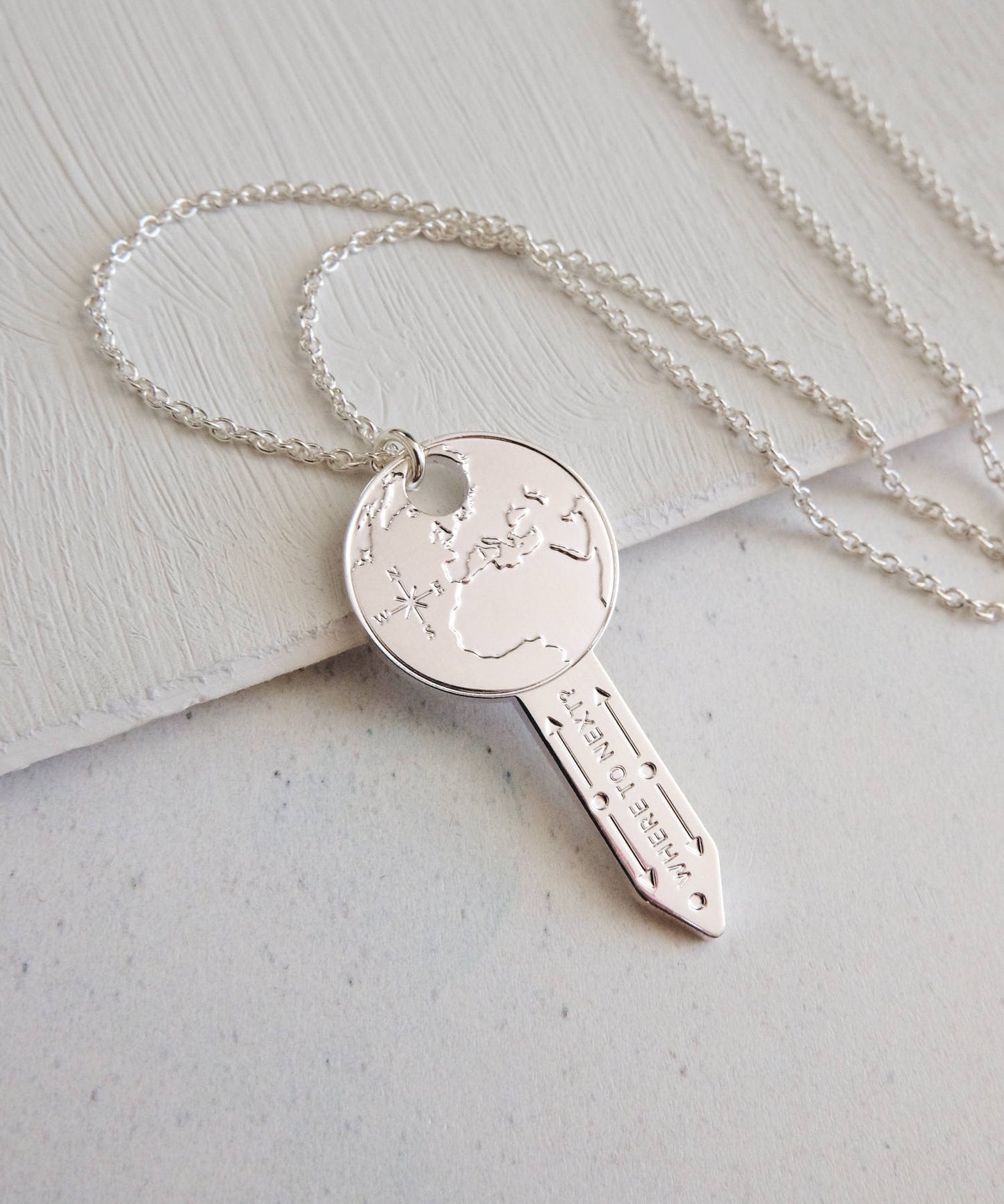 Key to the World Travel Necklace Detail Cassiopi
