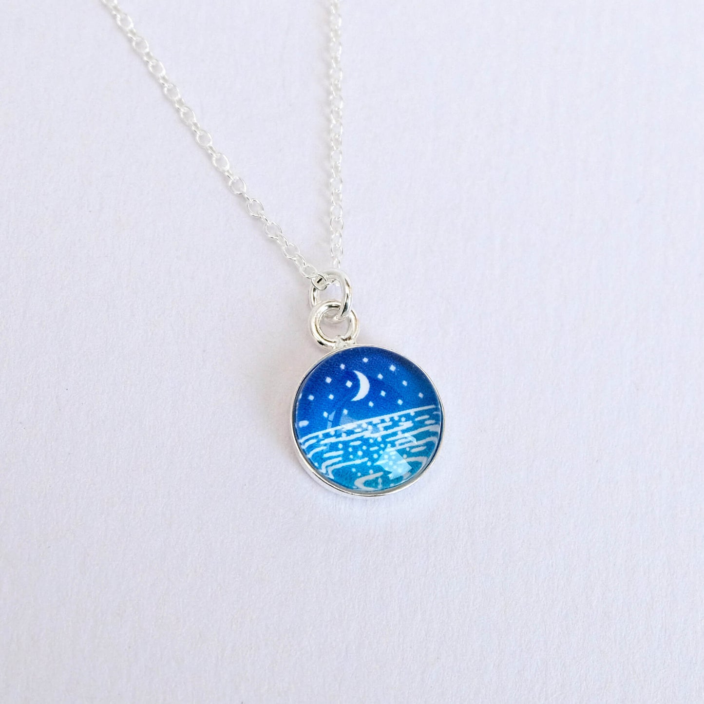 Moon, Stars and Ocean Necklace