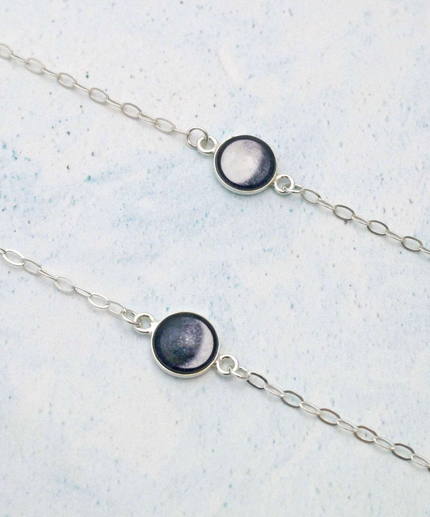 Personalised Moon Phase Bracelet Waxing Crescent