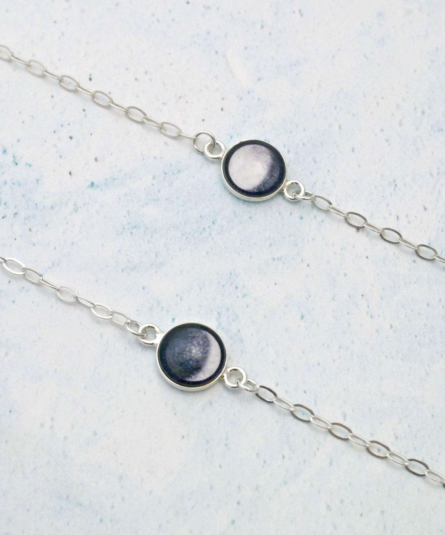 Personalised Moon Phase Bracelet Waxing Crescent