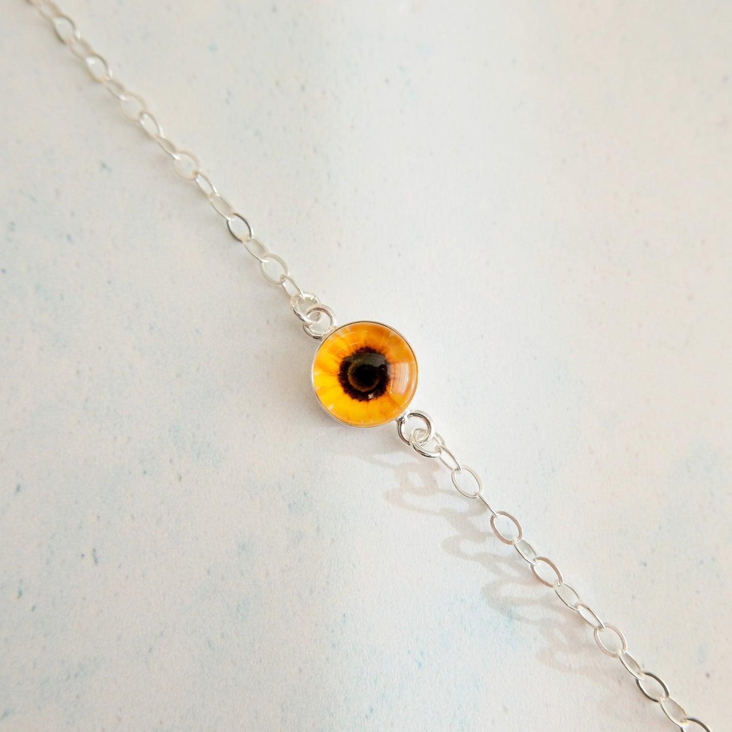 Adjustable Sterling Silver Sunflower Bracelet