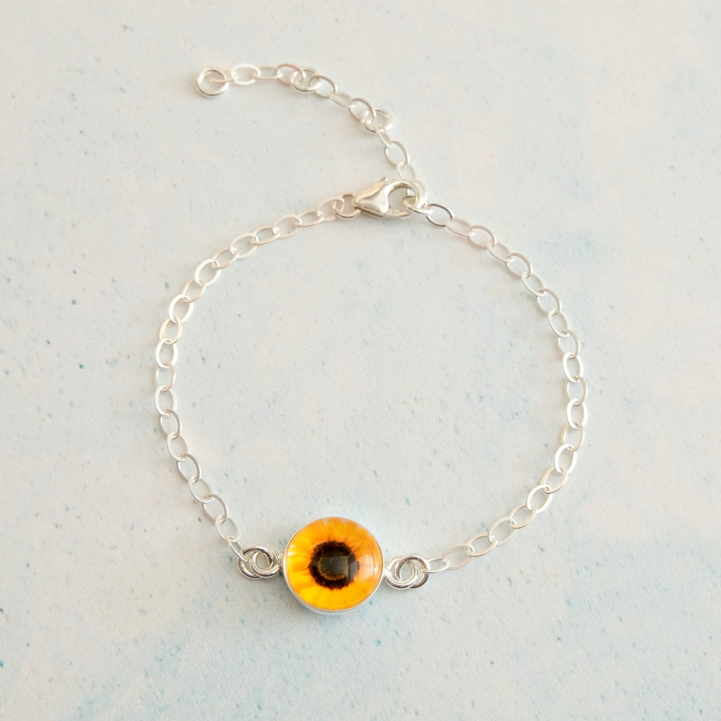 Adjustable Sterling Silver Sunflower Bracelet