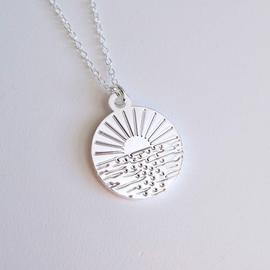 Sterling Silver Happy Place Ocean Necklace