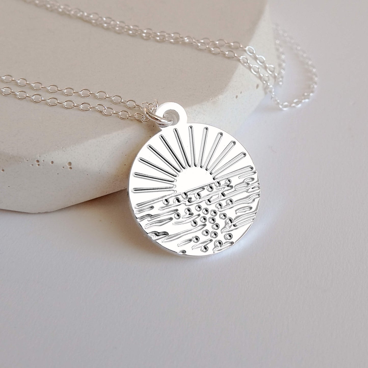 Sterling Silver Happy Place Ocean Necklace