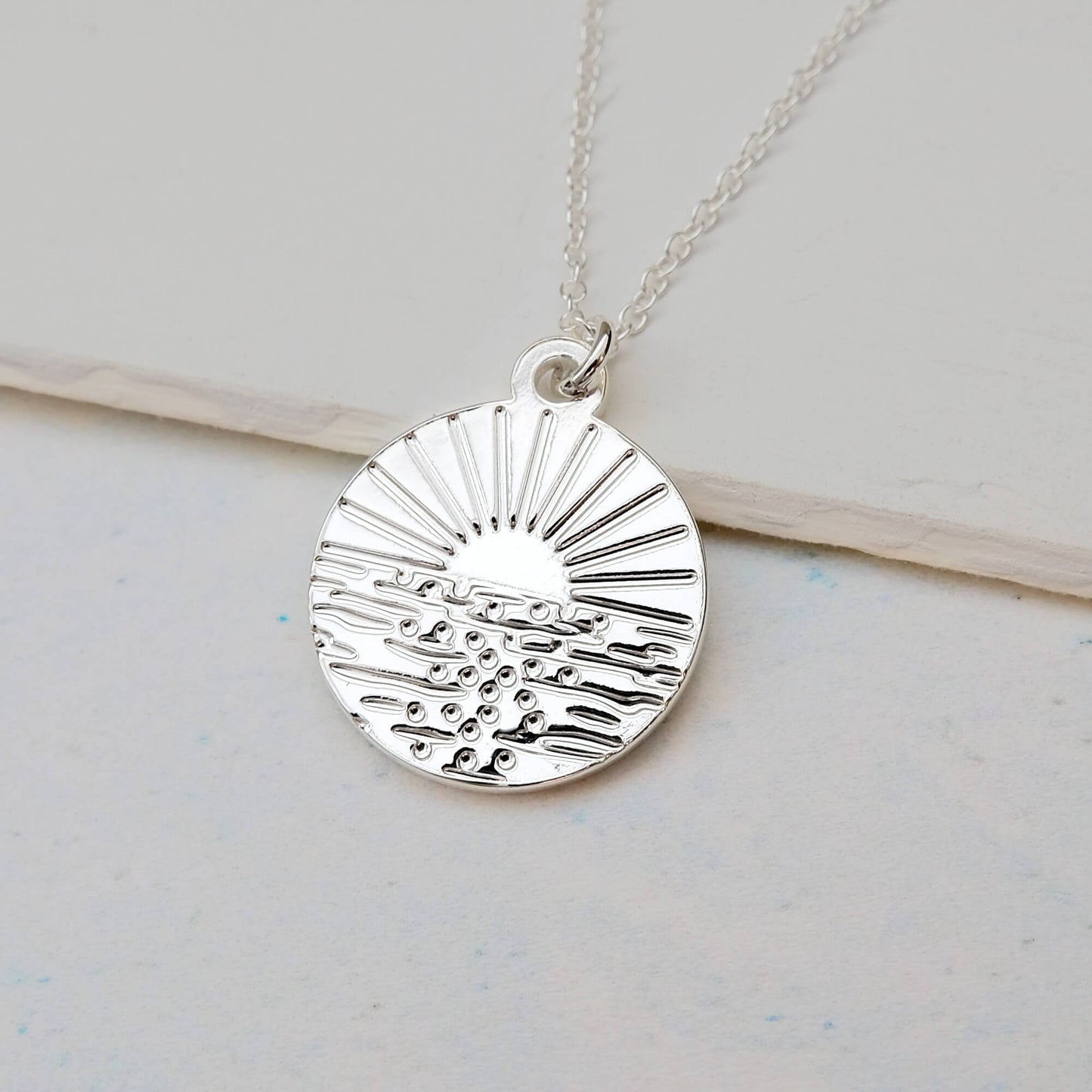 Sterling Silver Happy Place Ocean Necklace