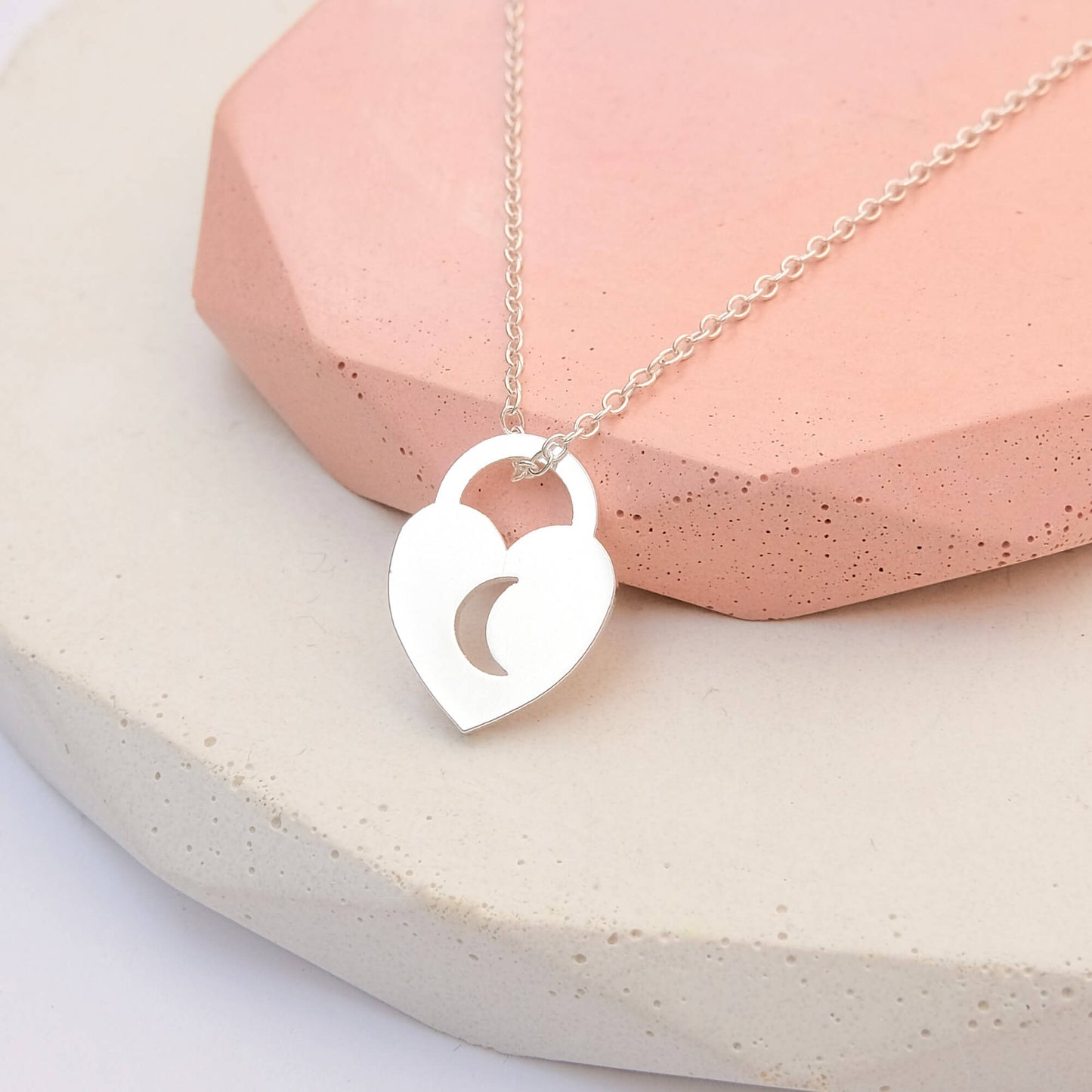 Love Lock Heart Necklace - Love You To The Moon And Back