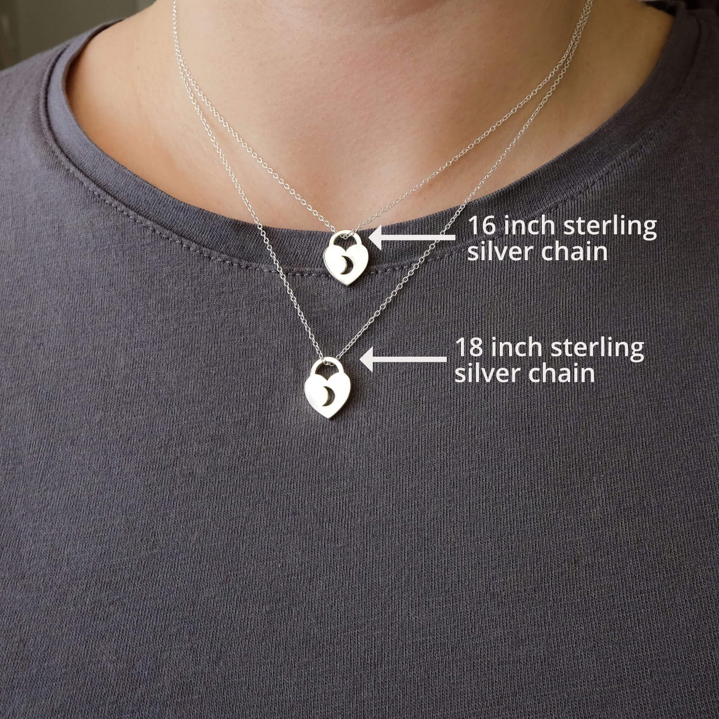 Love Lock Heart Necklace - Love You To The Moon And Back