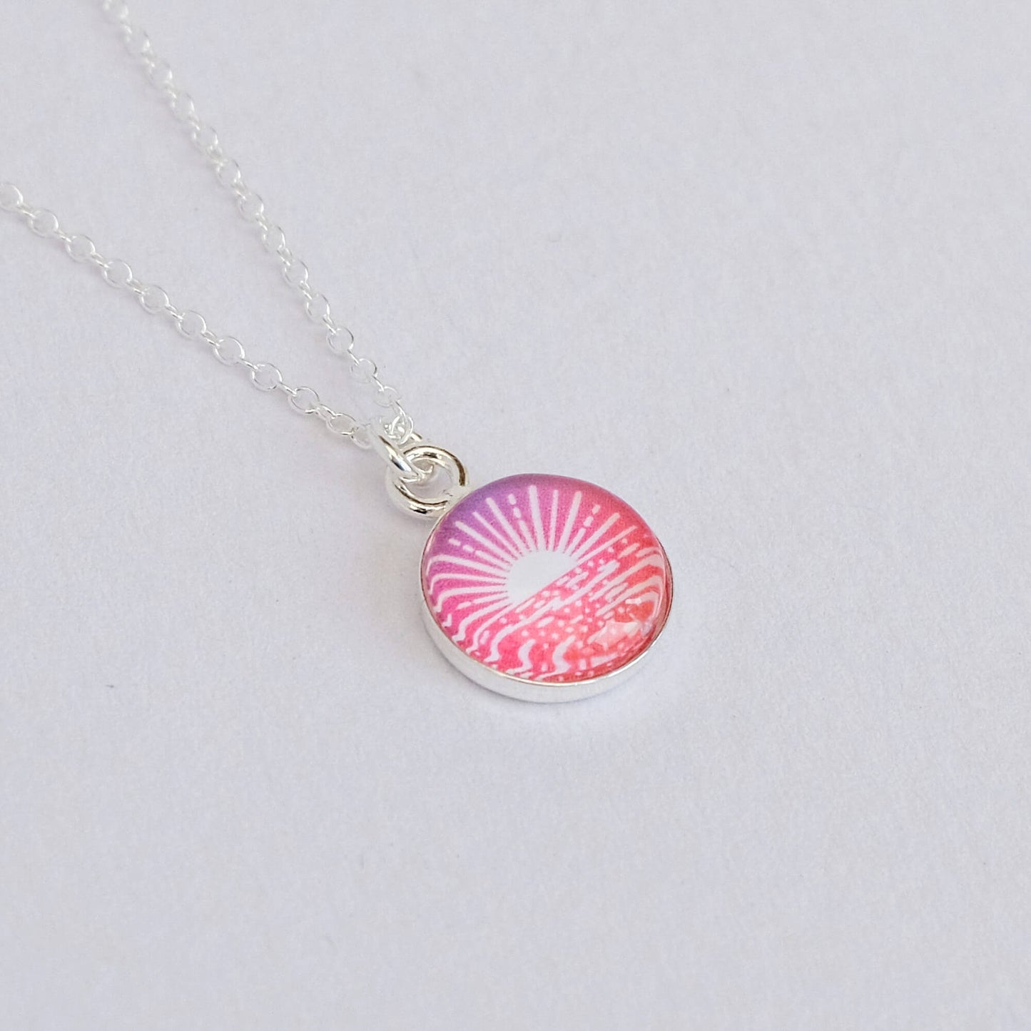 Sterling Silver Sunset Sea Necklace