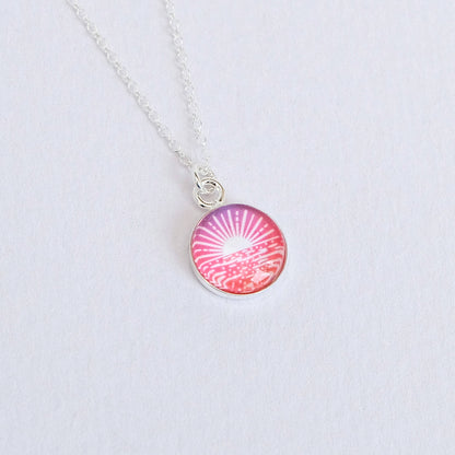 Sterling Silver Sunset Sea Necklace