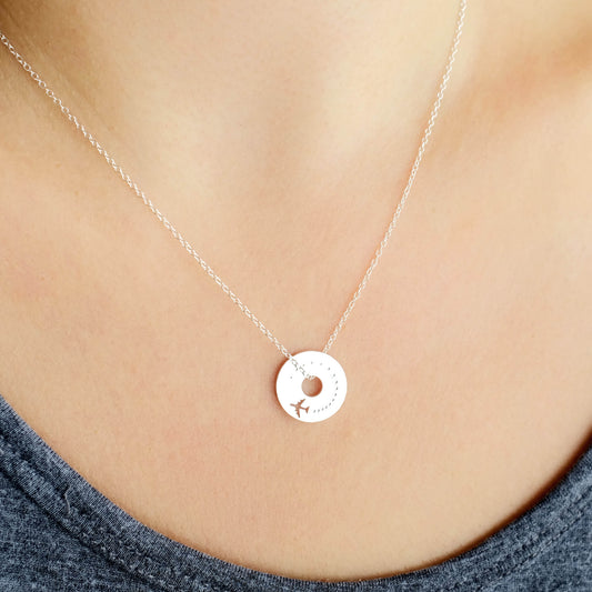 Tiny Airplane Spinner Necklace