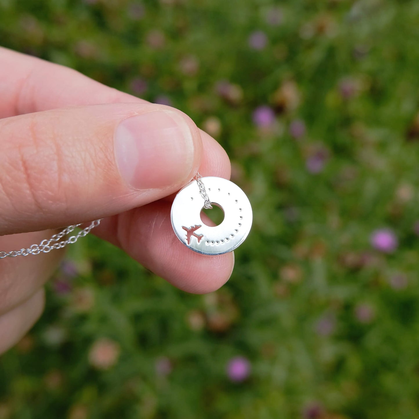 Tiny Airplane Spinner Necklace