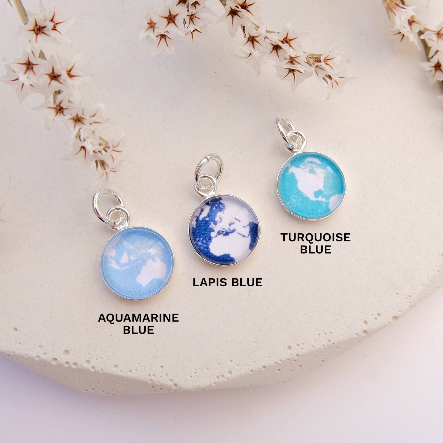 Sterling Silver World Map Charm