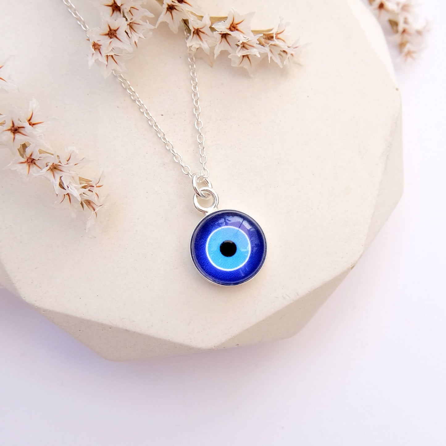 Sterling Silver Evil Eye Necklace