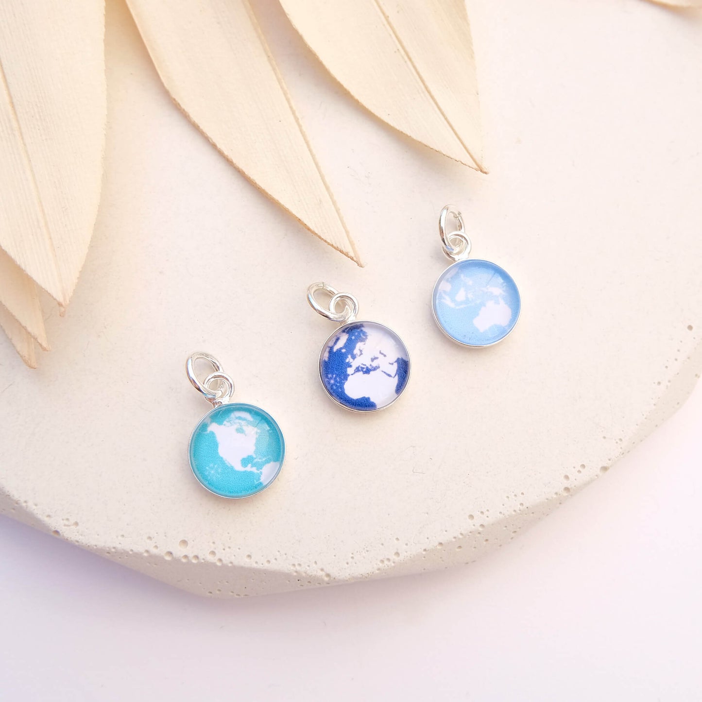 Sterling Silver World Map Charm