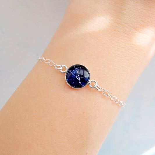 Adjustable Sterling Silver Zodiac Bracelet