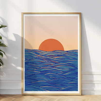 Abstract Ocean Sunset Art Print