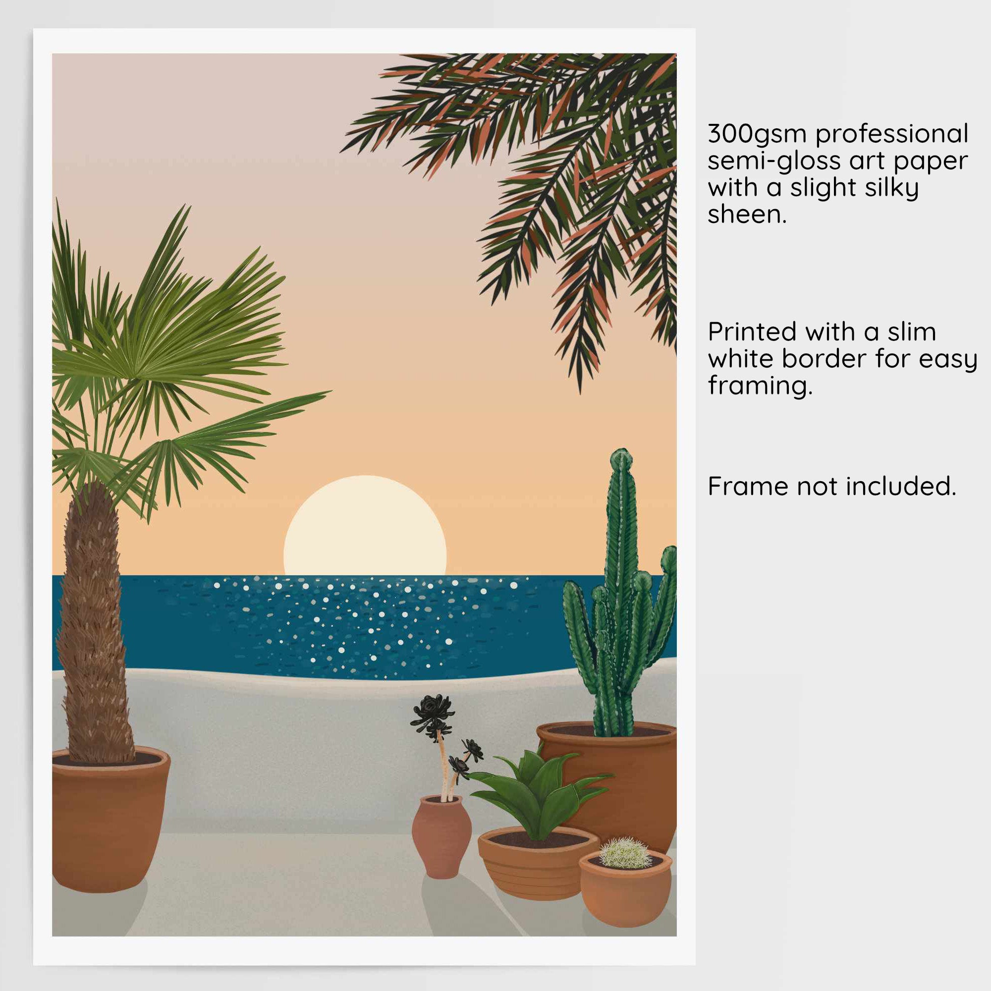 Spain Travel Print - Botanical Sunset