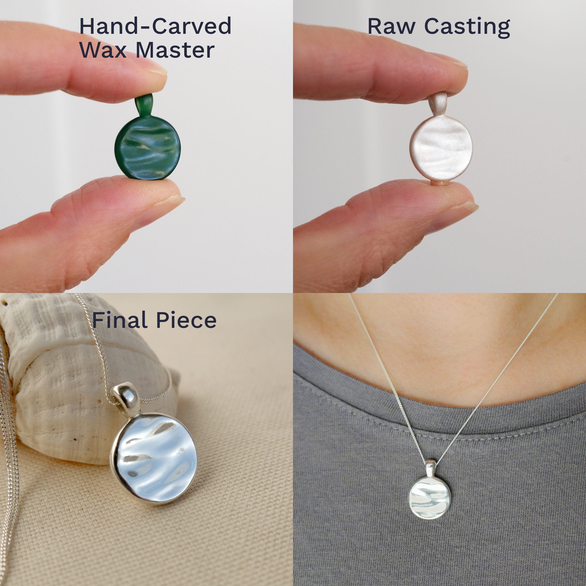 Sterling Silver Happy Place Peaceful Ocean Necklace