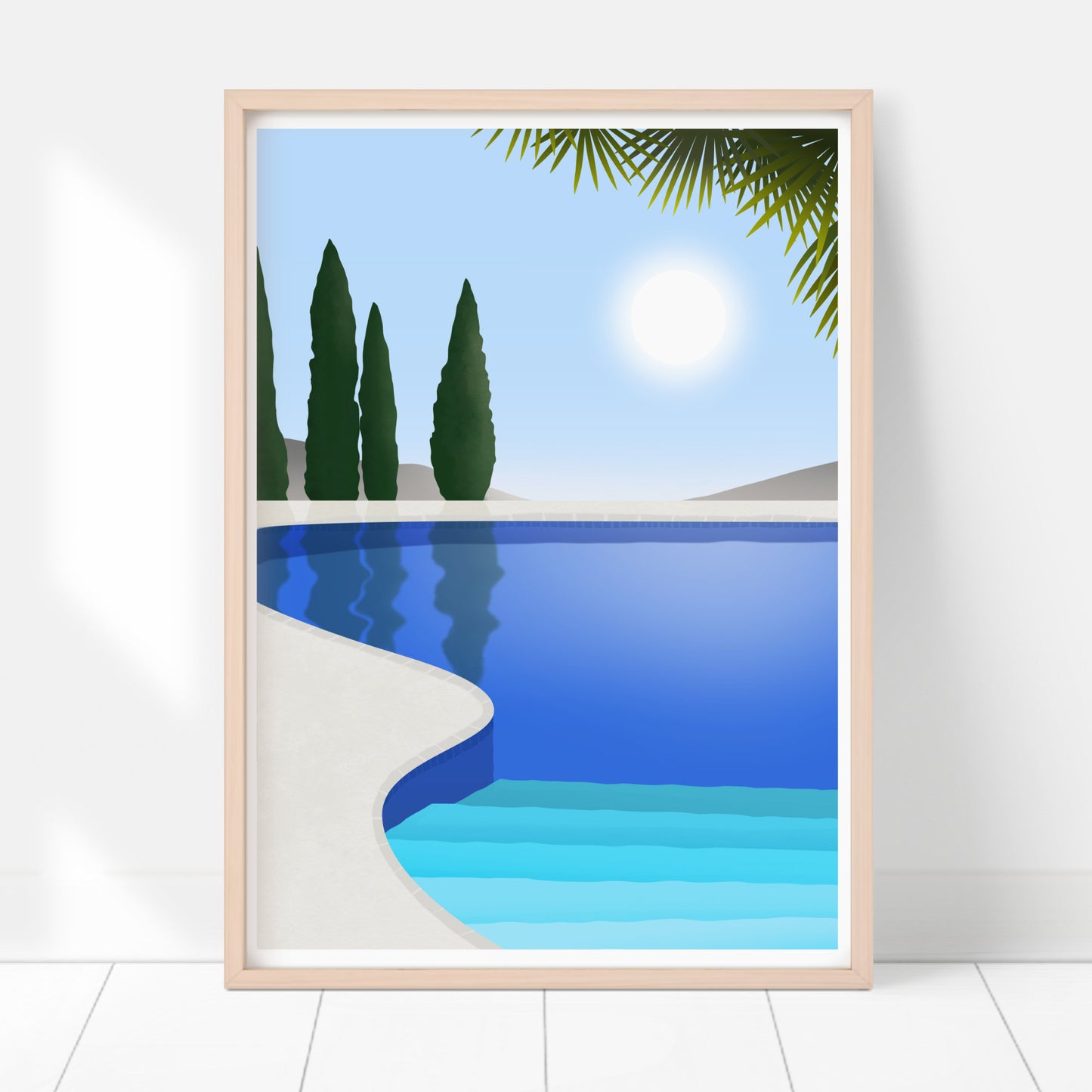 Morning Swim Swimming Pool Art Print