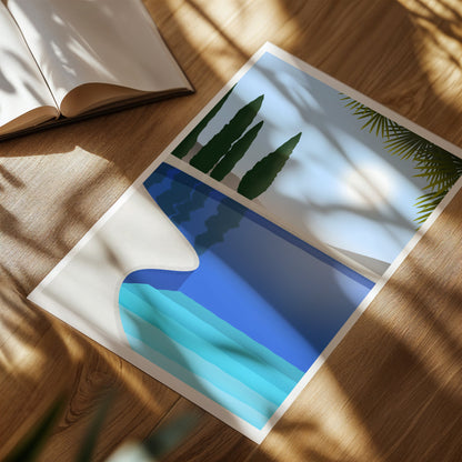 Morning Swim Swimming Pool Art Print