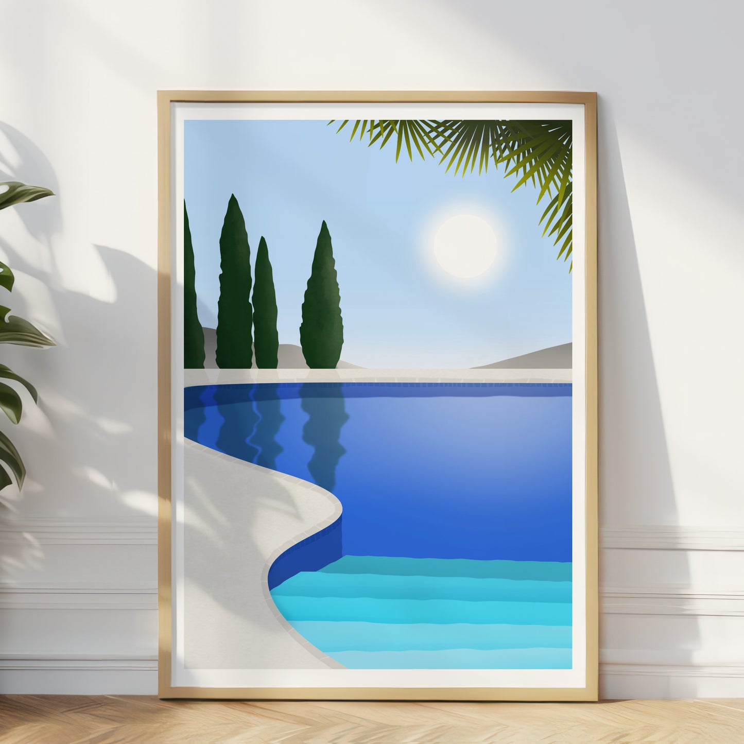 Morning Swim Swimming Pool Art Print