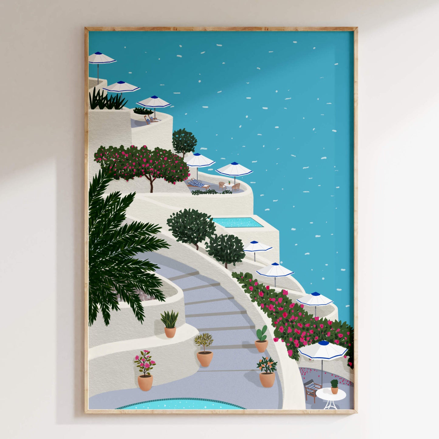 Greece Print inspired by Santorini and Mykonos