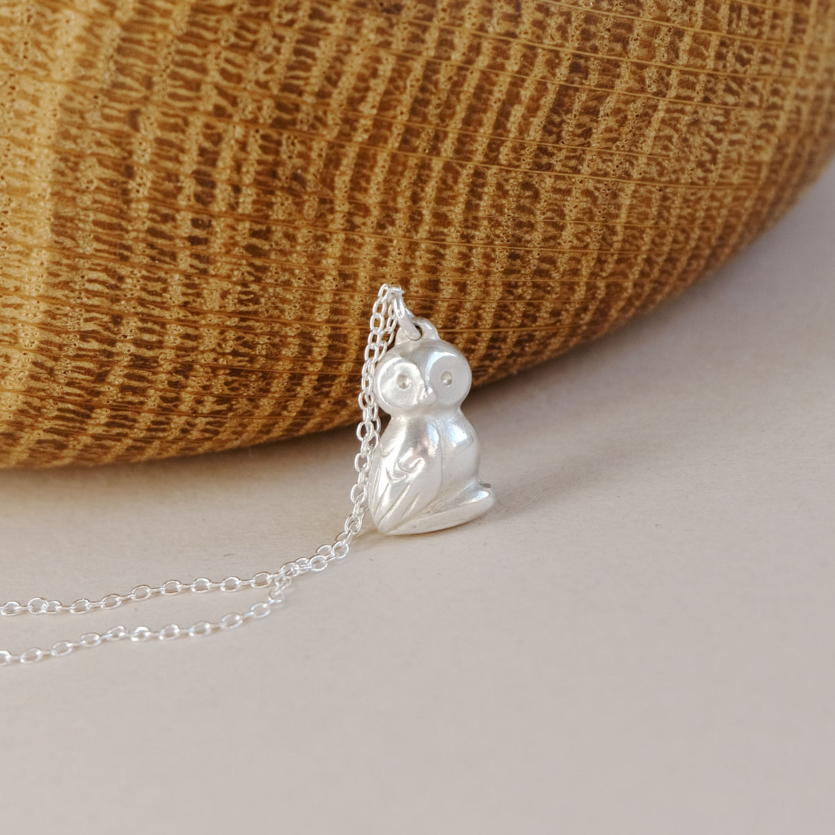 Curiosity Greek Owl Necklace in Sterling Silver