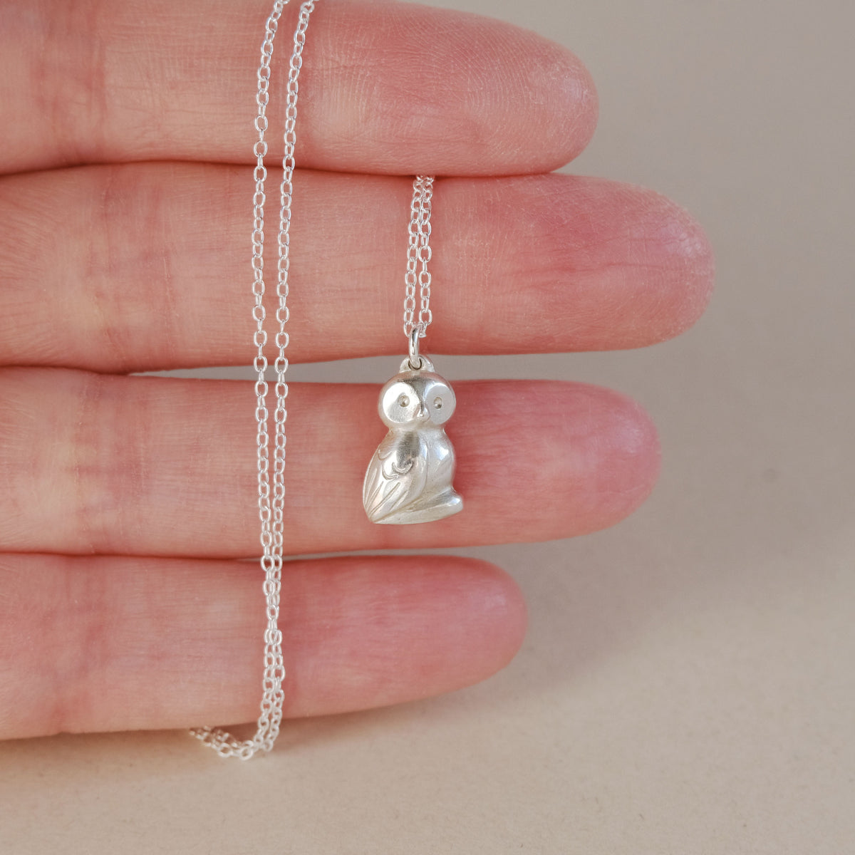 Curiosity Greek Owl Necklace in Sterling Silver