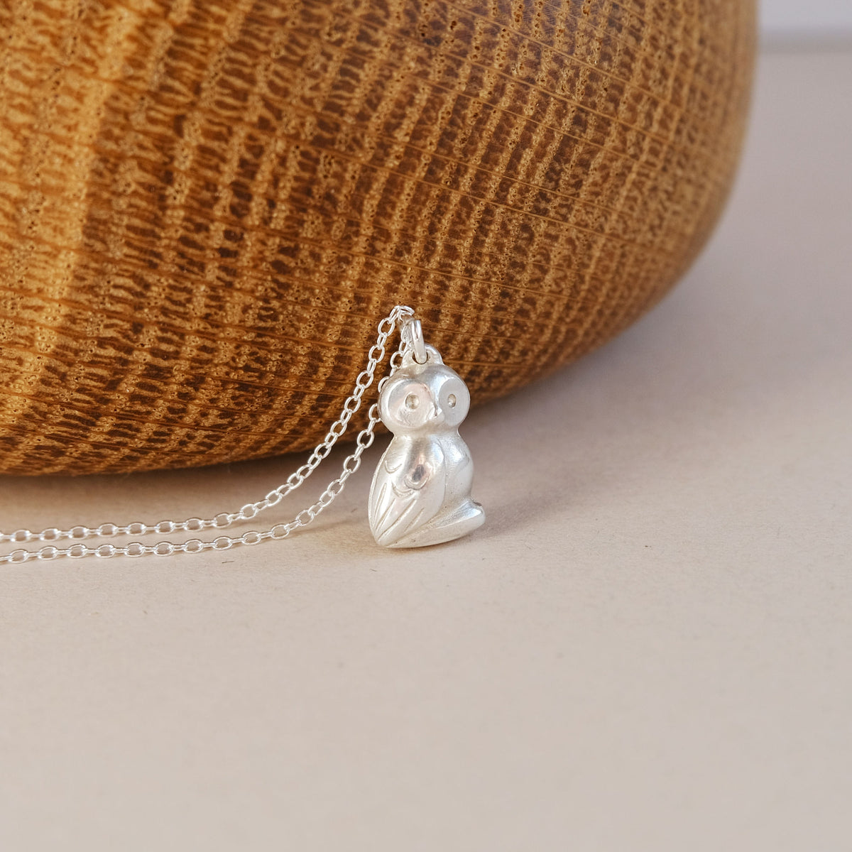 Curiosity Greek Owl Necklace in Sterling Silver