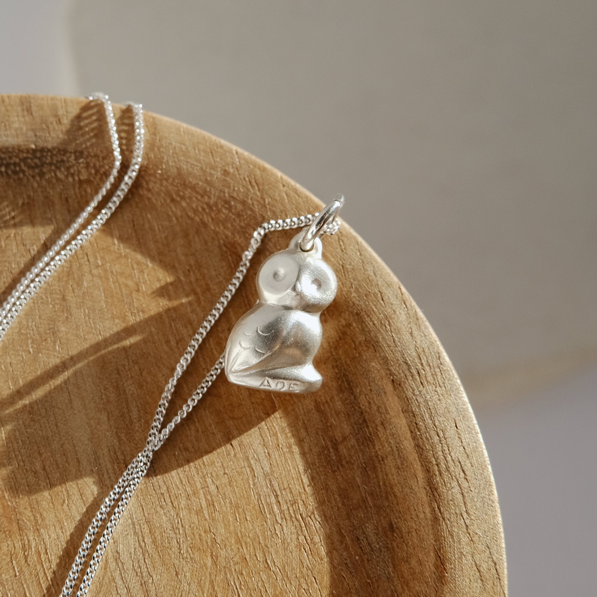 Sterling Silver Curiosity Greek Owl Necklace