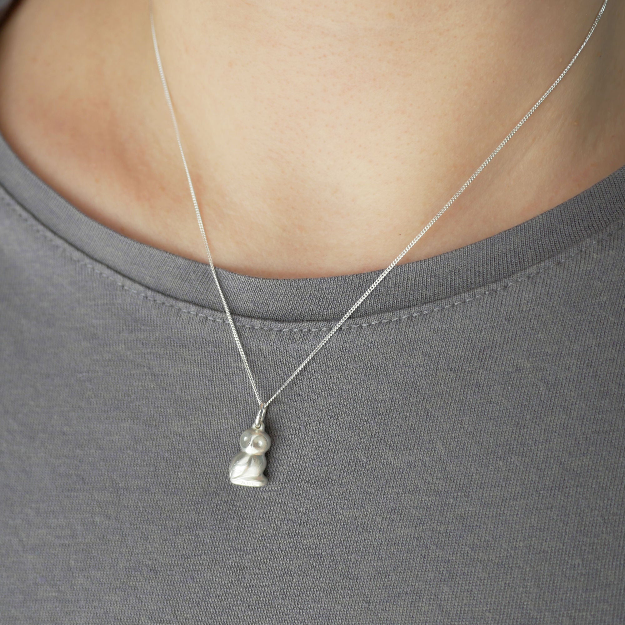 Sterling Silver Curiosity Greek Owl Necklace