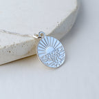 Happy Place Sunset Ocean Necklace in Sterling Silver
