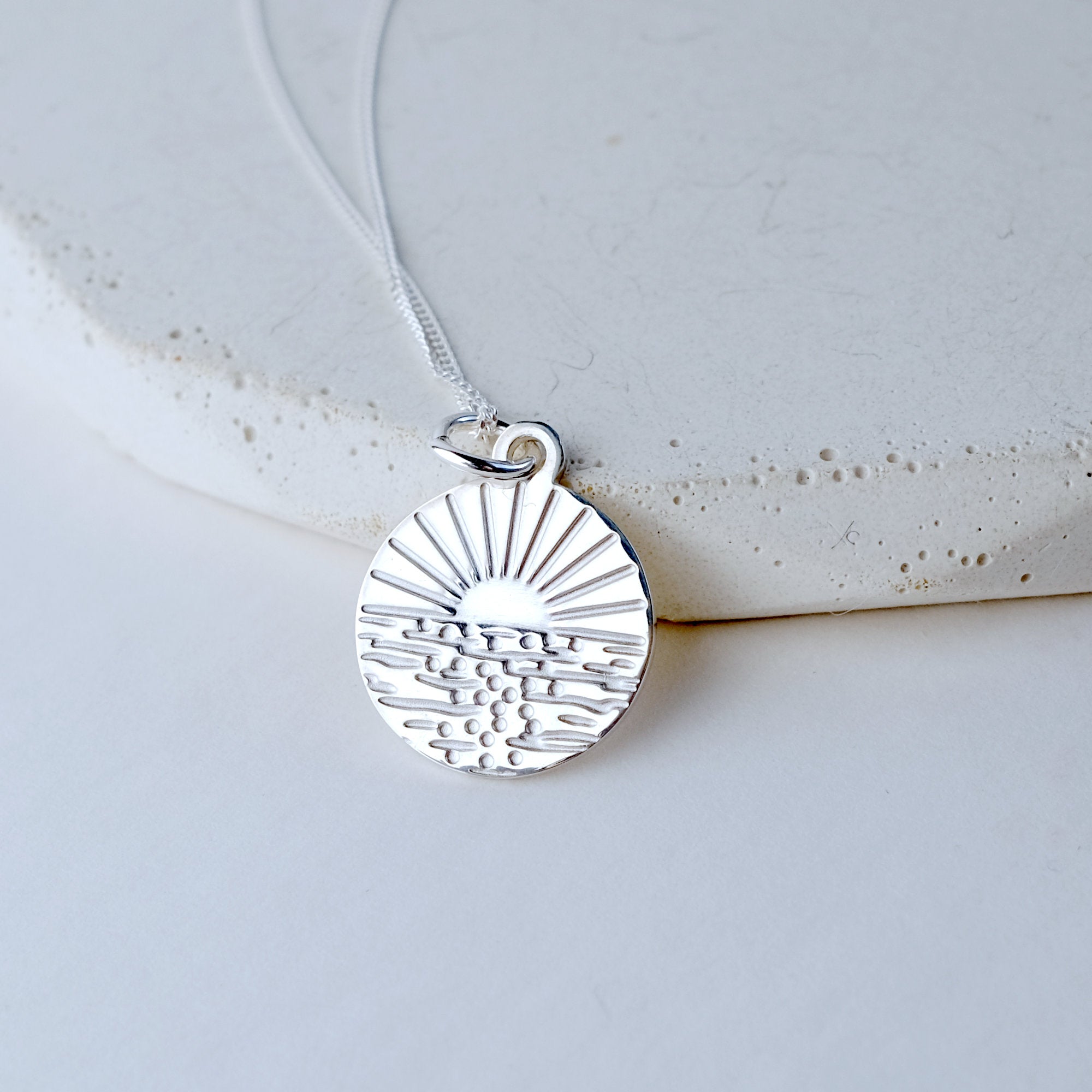 Sterling Silver Happy Place Ocean Necklace