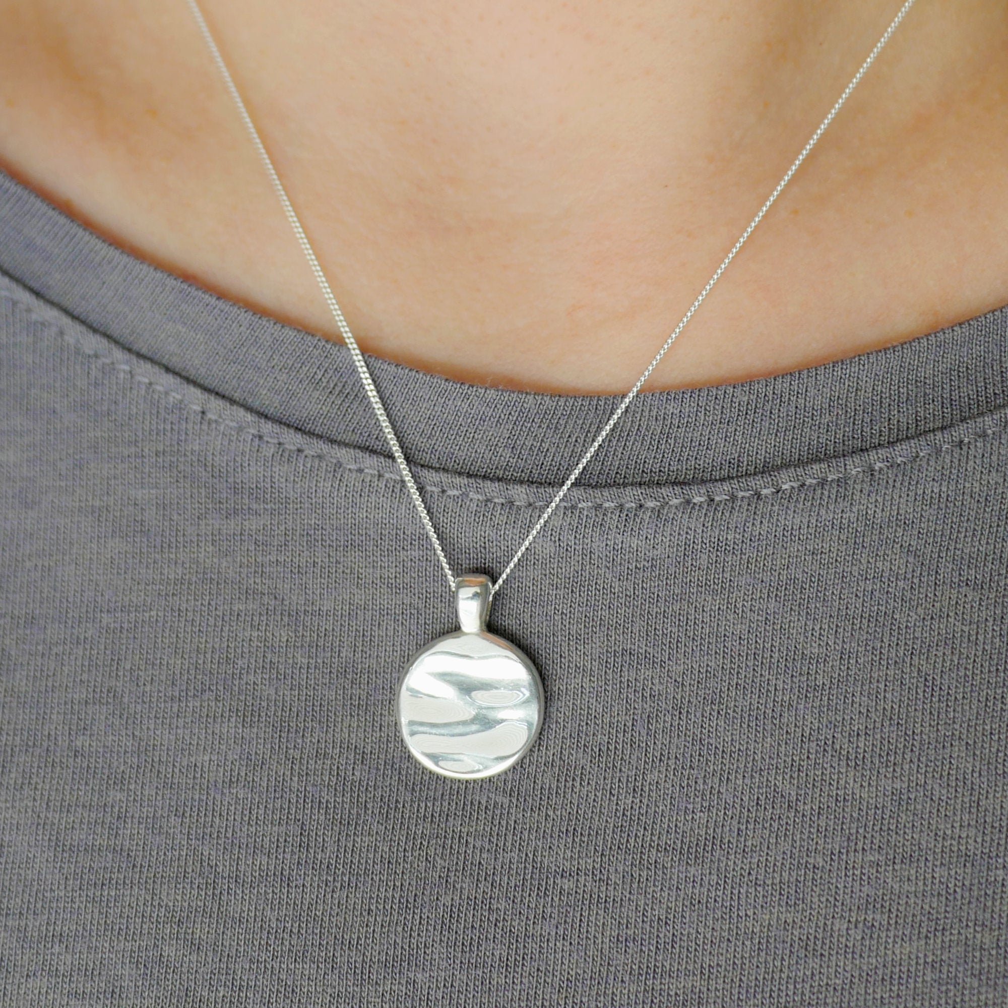 Sterling Silver Happy Place Peaceful Ocean Necklace
