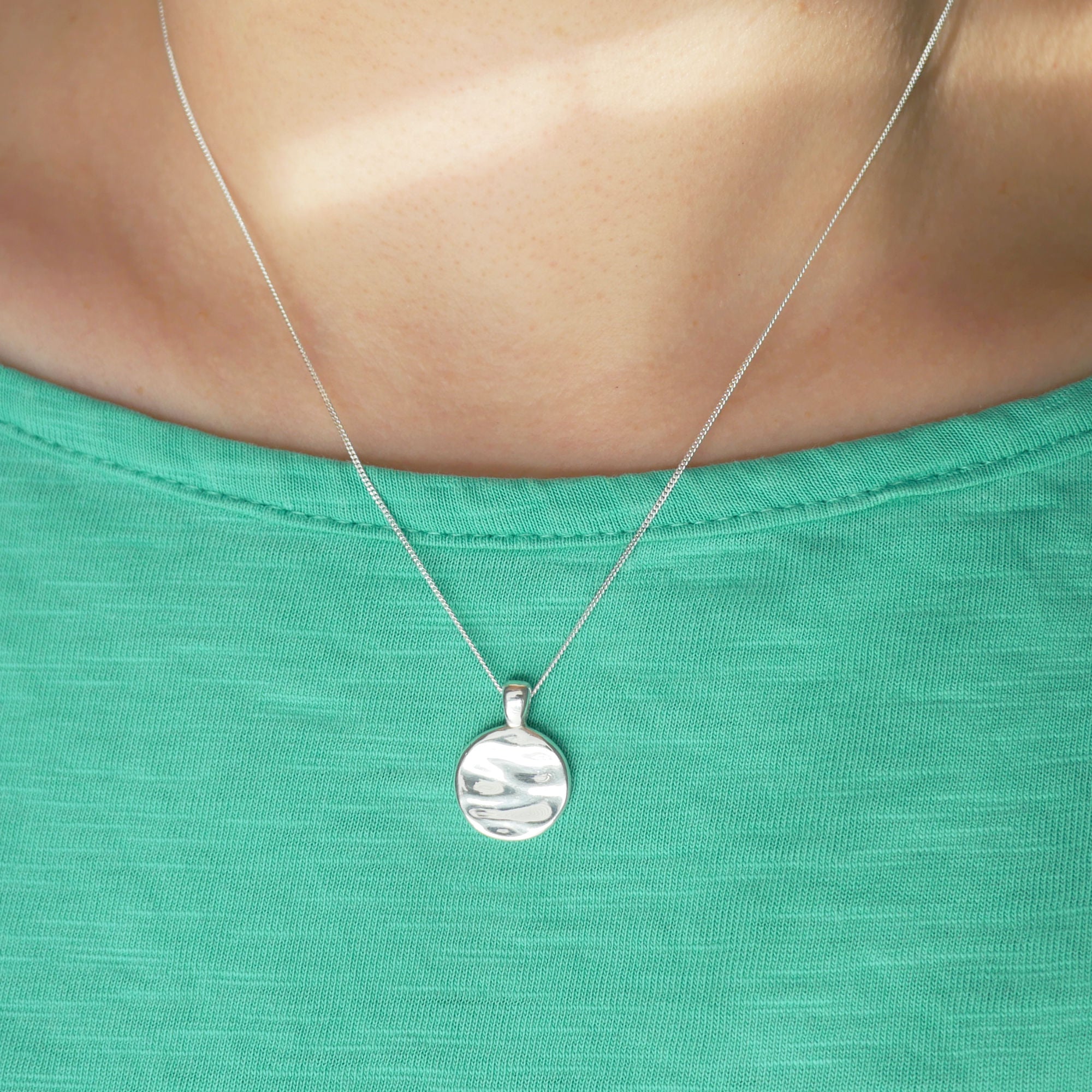 Sterling Silver Happy Place Peaceful Ocean Necklace