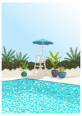 Botanical Swimming Pool Art Print