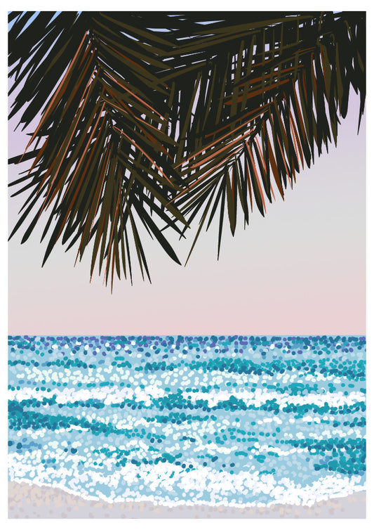 Palm Tree Beach Print