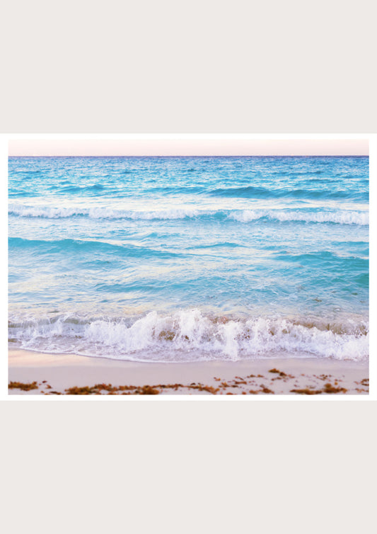 Sunset Beach Art - Tropical Ocean Print