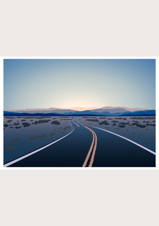 Wanderlust Sunset Open Road Travel Art