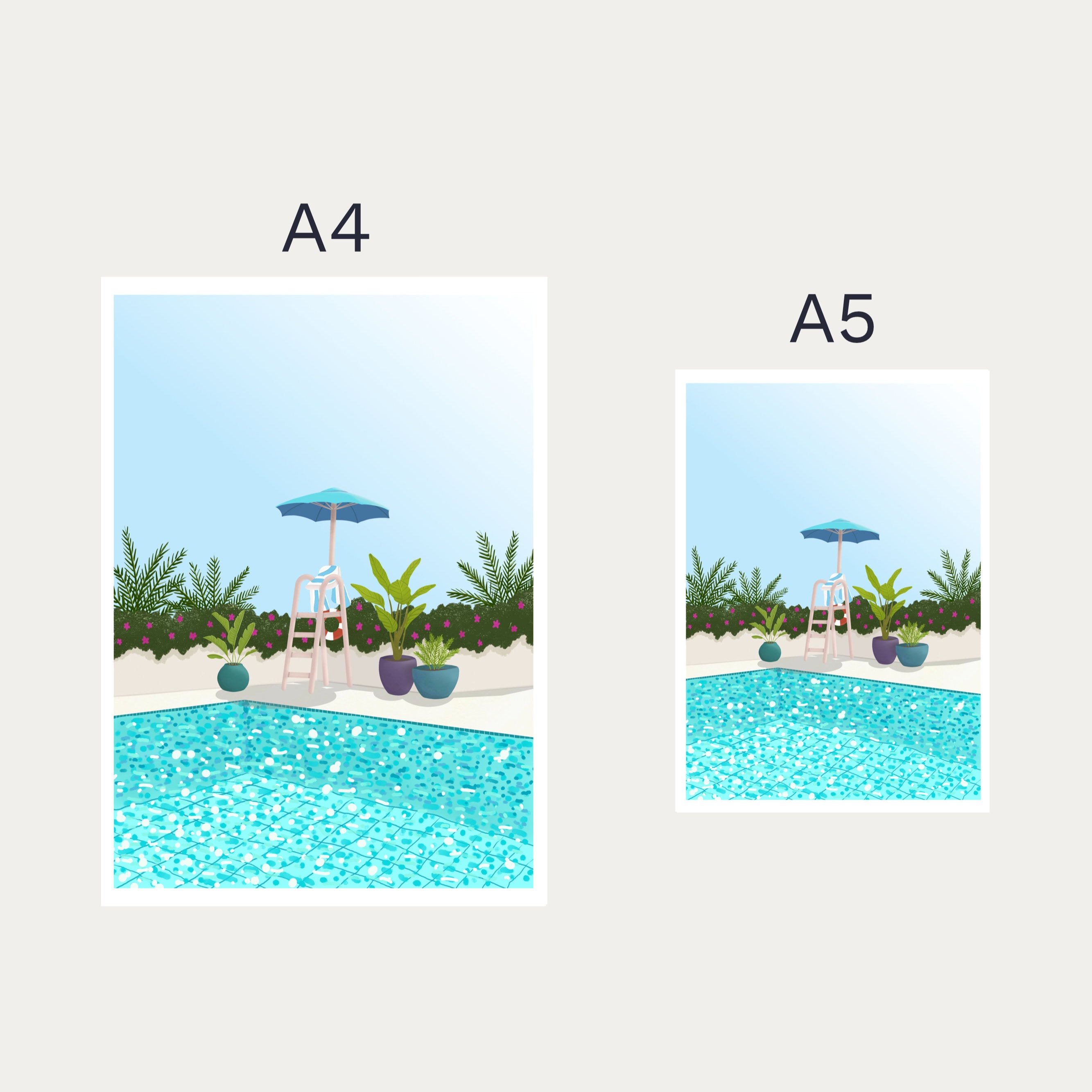 Botanical Swimming Pool Art Print