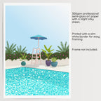 Botanical Swimming Pool Art Print