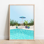 Botanical Swimming Pool Art Print