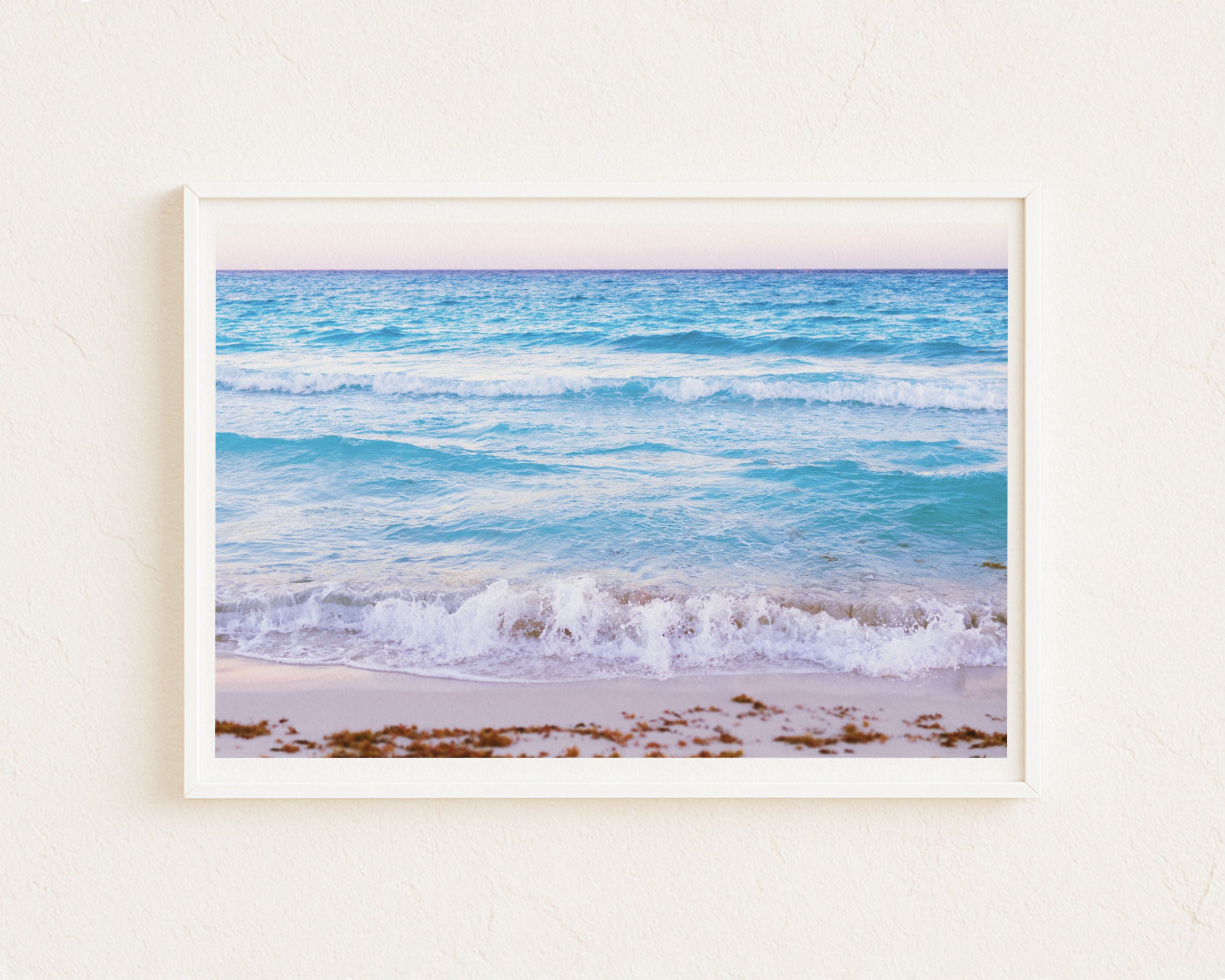Sunset Beach Art - Tropical Ocean Print